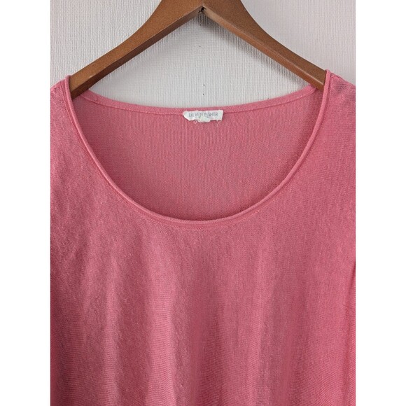 Eileen Fisher Linen Top Sz 1X Coral Pink Quiet Luxury Minimalist Coastal Blouse - Picture 2 of 9